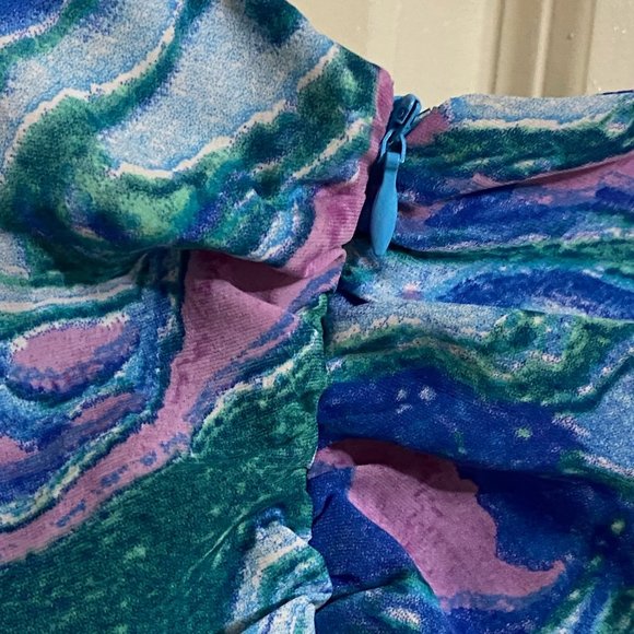 NWT Miss Moda Marble Print Halterneck Midi Dress - Picture 9 of 9